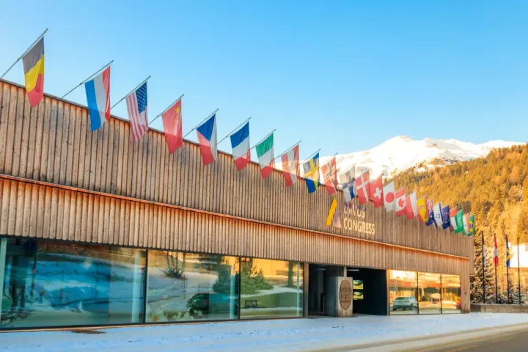 Centre des congrès de Davos, Suisse, lors du forum économique mondial.