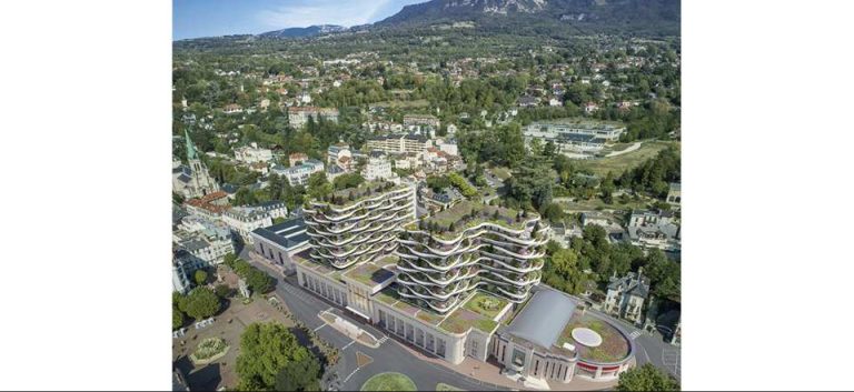Vue aérienne du programme immobilier Les Nouveaux thermes à Aix les bains