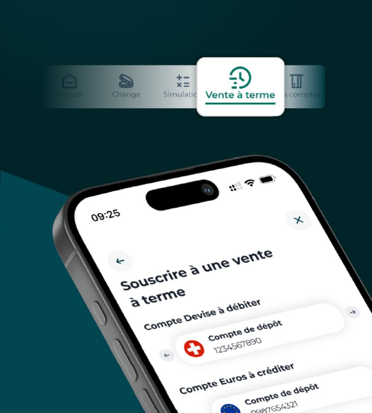 vente à terme sur salaire à cours connu sur l'appli Mon Change
